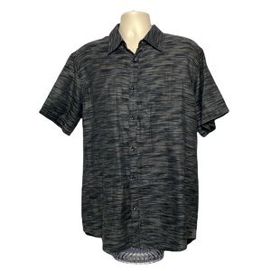 CSTL Grey Button Down Short Sleeve Business Casual Collar Shirt XL